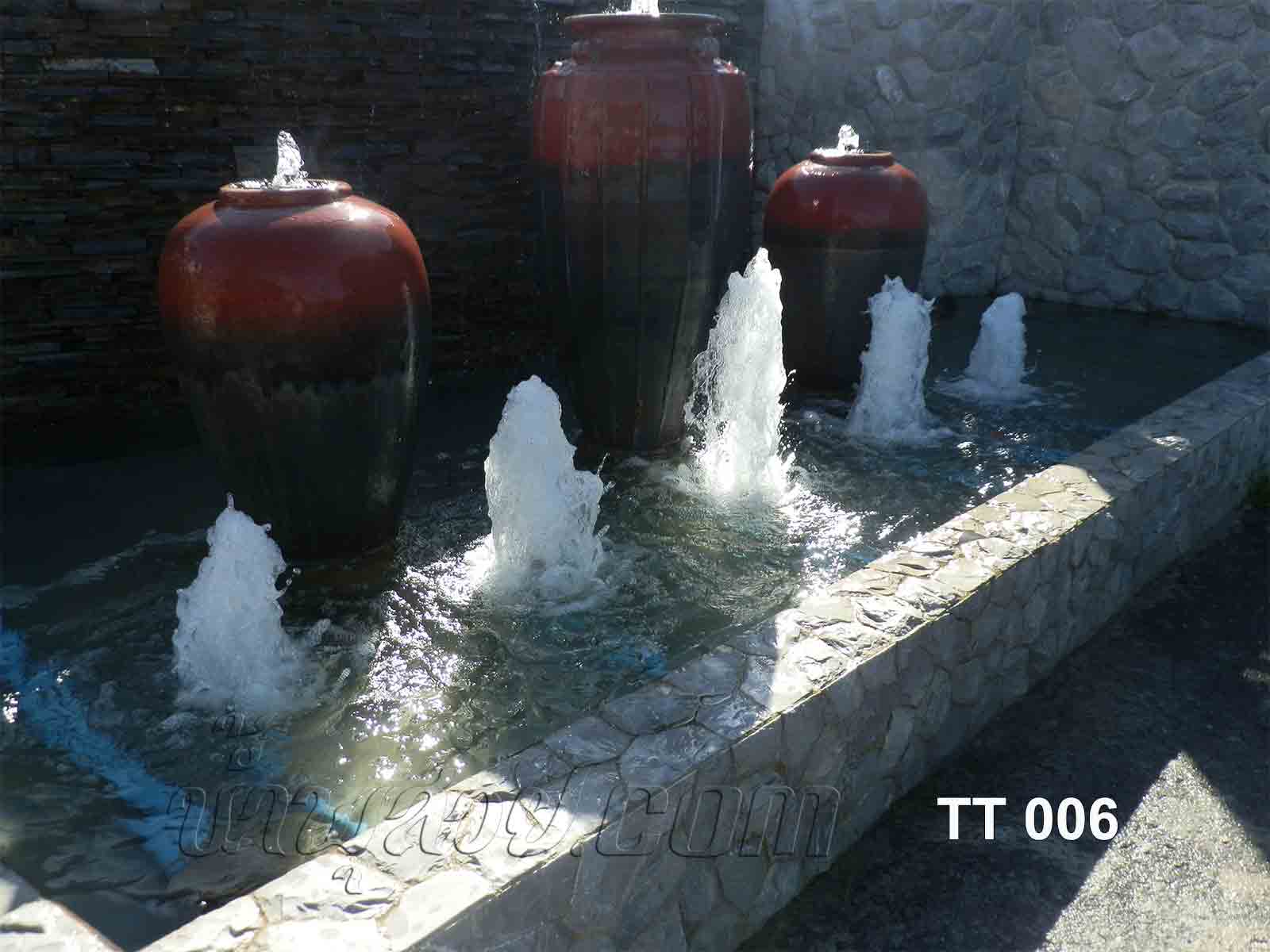 บ่อน้ำพุทรงต้นสน 5 หัว ,อ่างน้ำล้น 3 ใบ และน้ำตกรินกำแพง ที่ บ.ทีทีขนส่ง นครปฐม