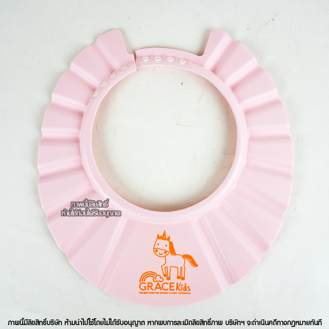 Gracekids หมวกอาบน้ำ กันแชมพู แบบปรับขนาดได้ คละลาย