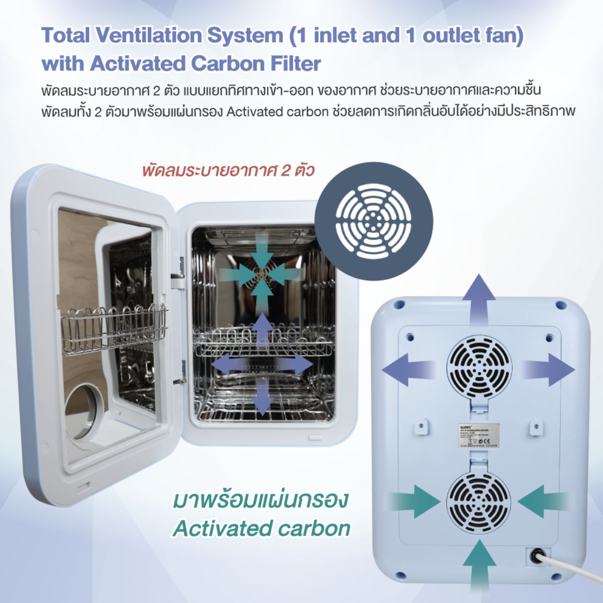 GLOWY Star Sterilizer & Dryer เครื่องอบฆ่าเชื้อด้วยแสงยูวี [รับประกัน 2 ปี]