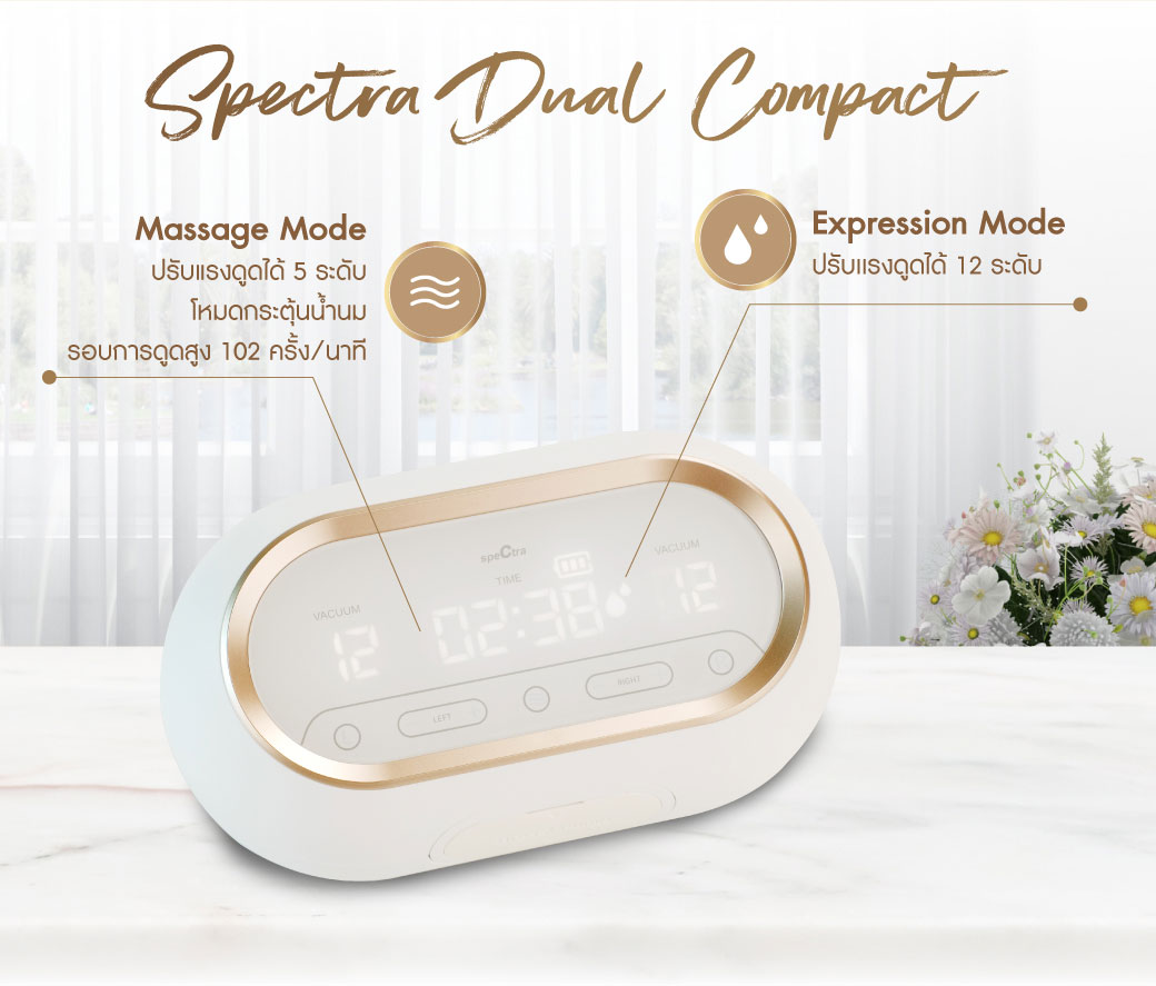 Spectra เครื่องปั๊มนมไฟฟ้า ปั๊มคู่ ระบบ 2 มอเตอร์ รุ่น Dual Compact