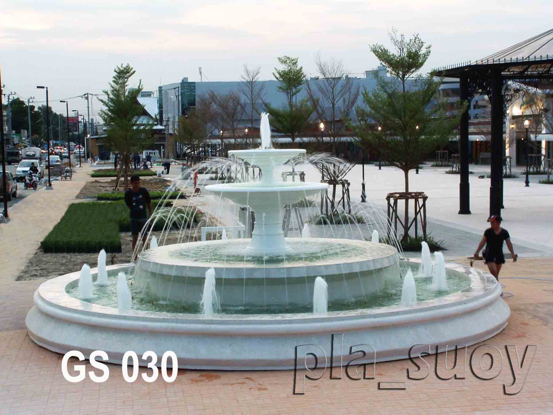 บ่อน้ำพุวงกลม พานน้ำพุ 2 ชั้น ที่สวนศรี