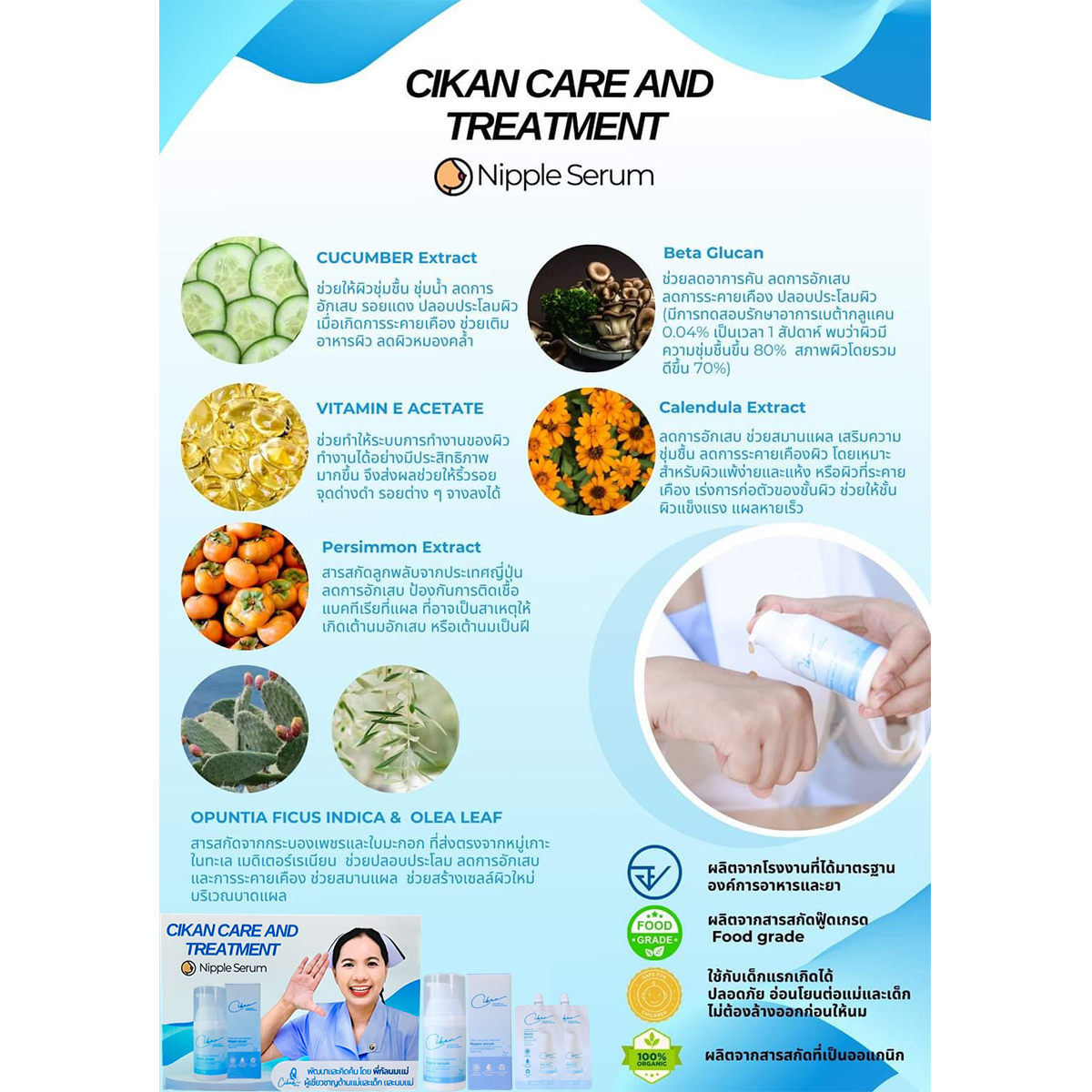 CiKan (ซิกัน) เซรั่มดูแลและบำรุงหัวนมแม่ Care and treatment Nipple Serum