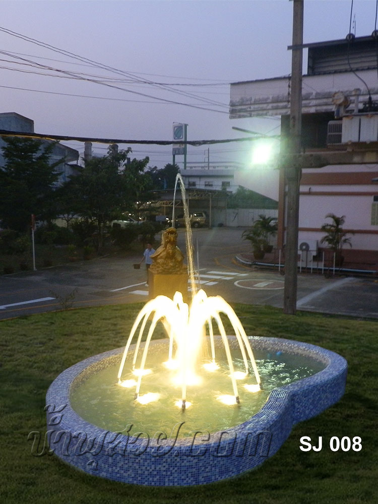 บ่อน้ำพุประติมากรรมเต่ามังกร ที่บ.สหเจริญ บางพลี