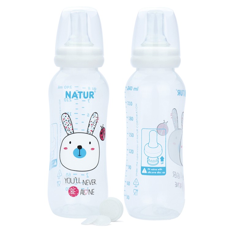 Natur เนเจอร์ ขวดนมเด็กปากแหว่งเพดานโหว่ คอแคบ 8oz.