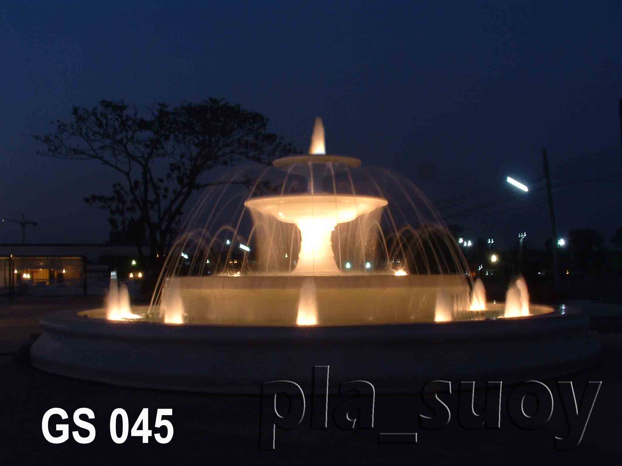 บ่อน้ำพุวงกลม พานน้ำพุ 2 ชั้น ที่สวนศรี