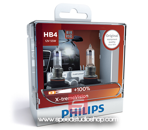 Philips HB4 9006 หลอดไฟ รถยนต์ รุ่น X-TREME VISION + 100%