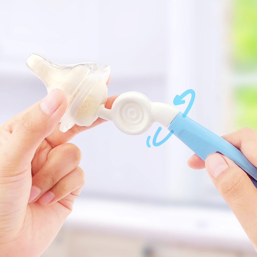 NATUR แปรงล้างจุกนม ด้ามหมุน 360 องศา