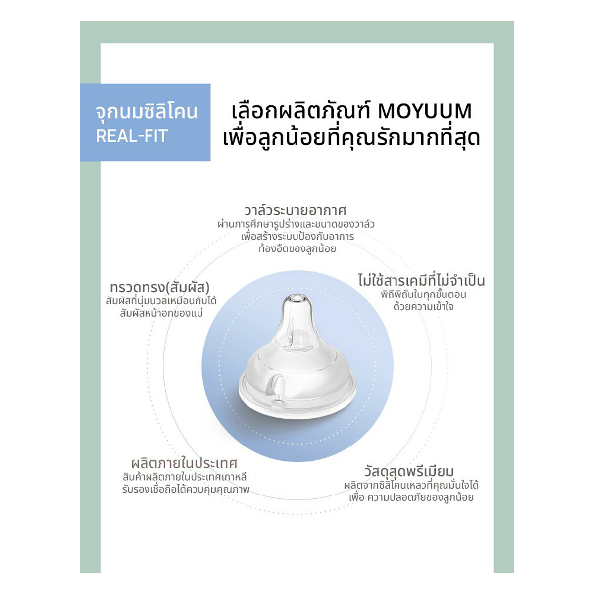 Moyuum ขวดนมเด็ก PPSU โมยูม ALL IN ONE พร้อมจุก สำหรับ 0 - 6 เดือน+