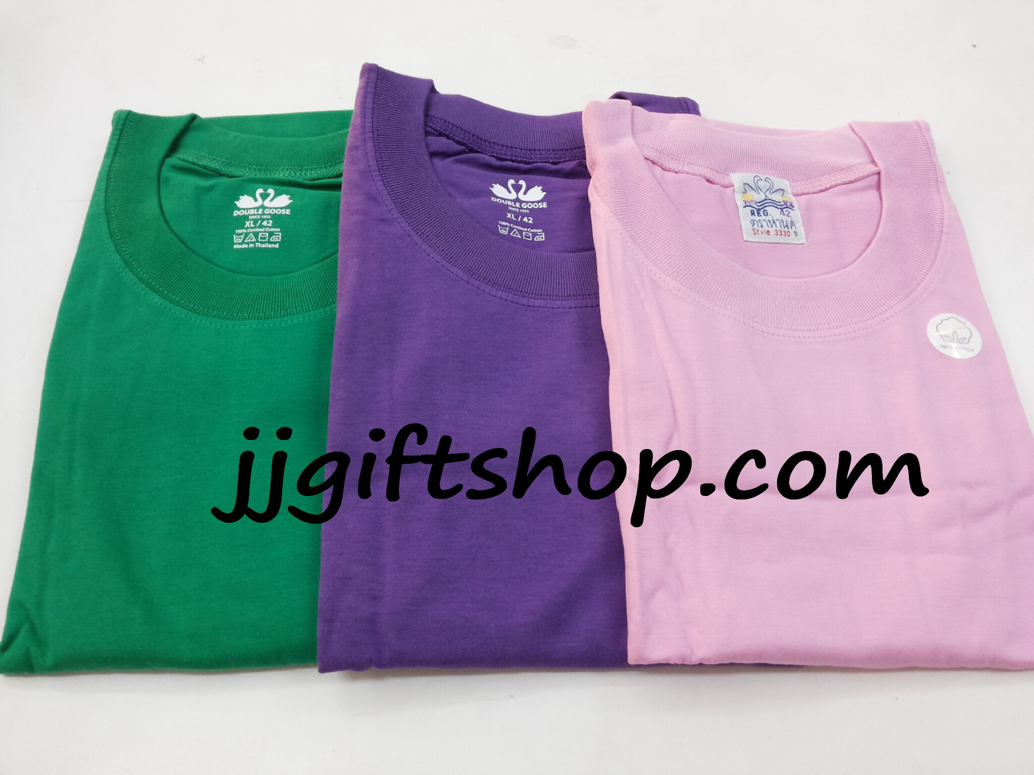 เสื้อยึดตราห่านคู่ คอกลมสี 34 - 36 - 38