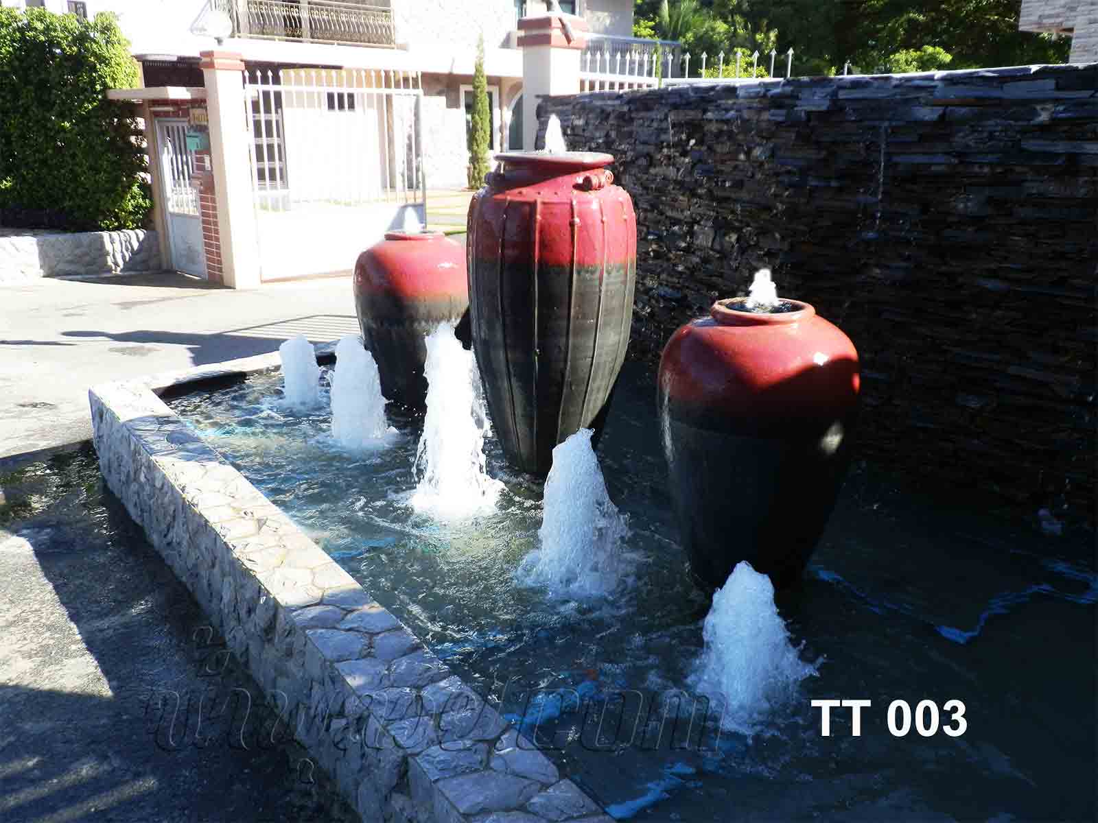 บ่อน้ำพุทรงต้นสน 5 หัว ,อ่างน้ำล้น 3 ใบ และน้ำตกรินกำแพง ที่ บ.ทีทีขนส่ง นครปฐม