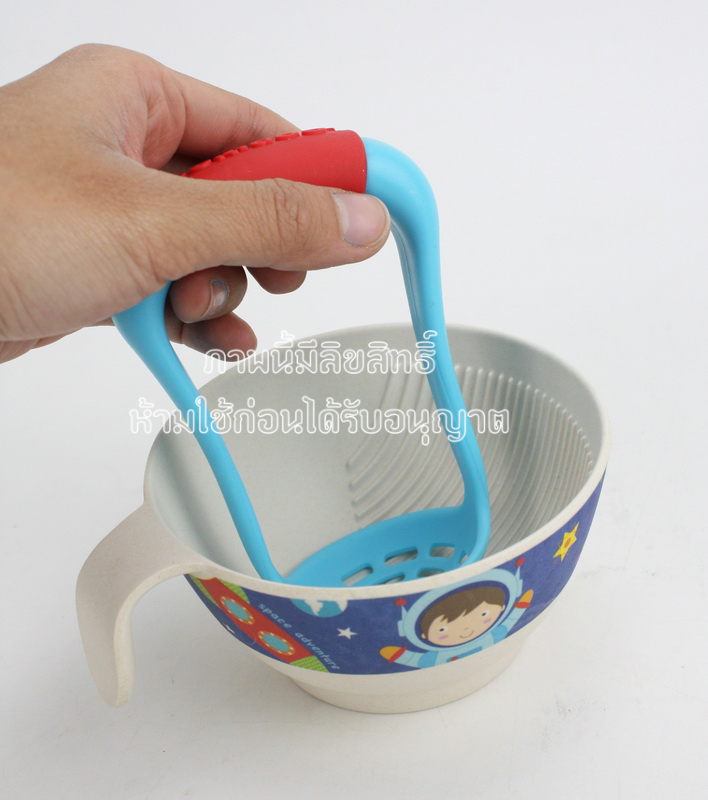 Yookidoo ชุดชามบดอาหารเด็กเยื่อไผ่ ชุดชามบดอาหาร 300มล.