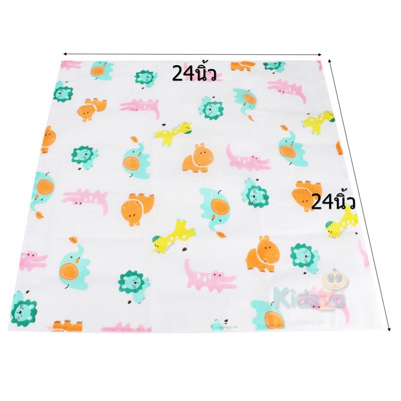 Little Home Baby [12ผืน] [24x24นิ้ว] [คละลาย] ผ้าอ้อมสาลู พิมพ์ลาย สำหรับเด็ก