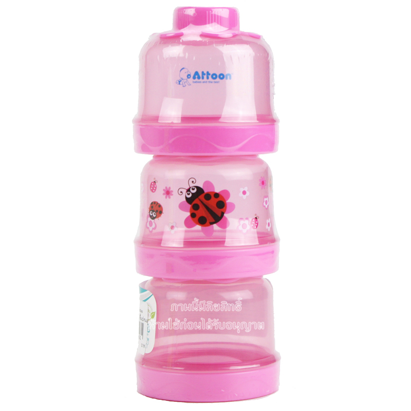 Attoon ที่แบ่งนมผง กระปุกแบ่งนมผง 3 ชั้น ถอดแยกได้ [คละลาย]