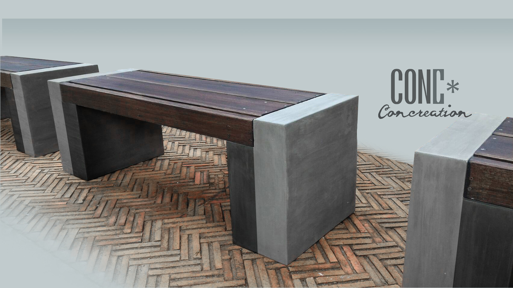 ม้านั่งสนาม รุ่นบล็อคทูโทน ไม้ไฟเบอร์ซีเมนต์ สีไม้โอ๊ค TBK0201-120-O