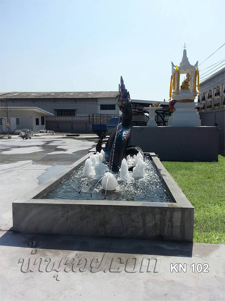 บ่อน้ำพุพญานาค พ่นน้ำใส่ลูกแก้ว ที่ บ.KSN Capital จำกัด บางพลี