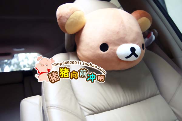 หมอนรองคอ ในรถ ลายรีลัคคุมะ Rilakkuma (1แพ็คมี 2 ชิ้น)