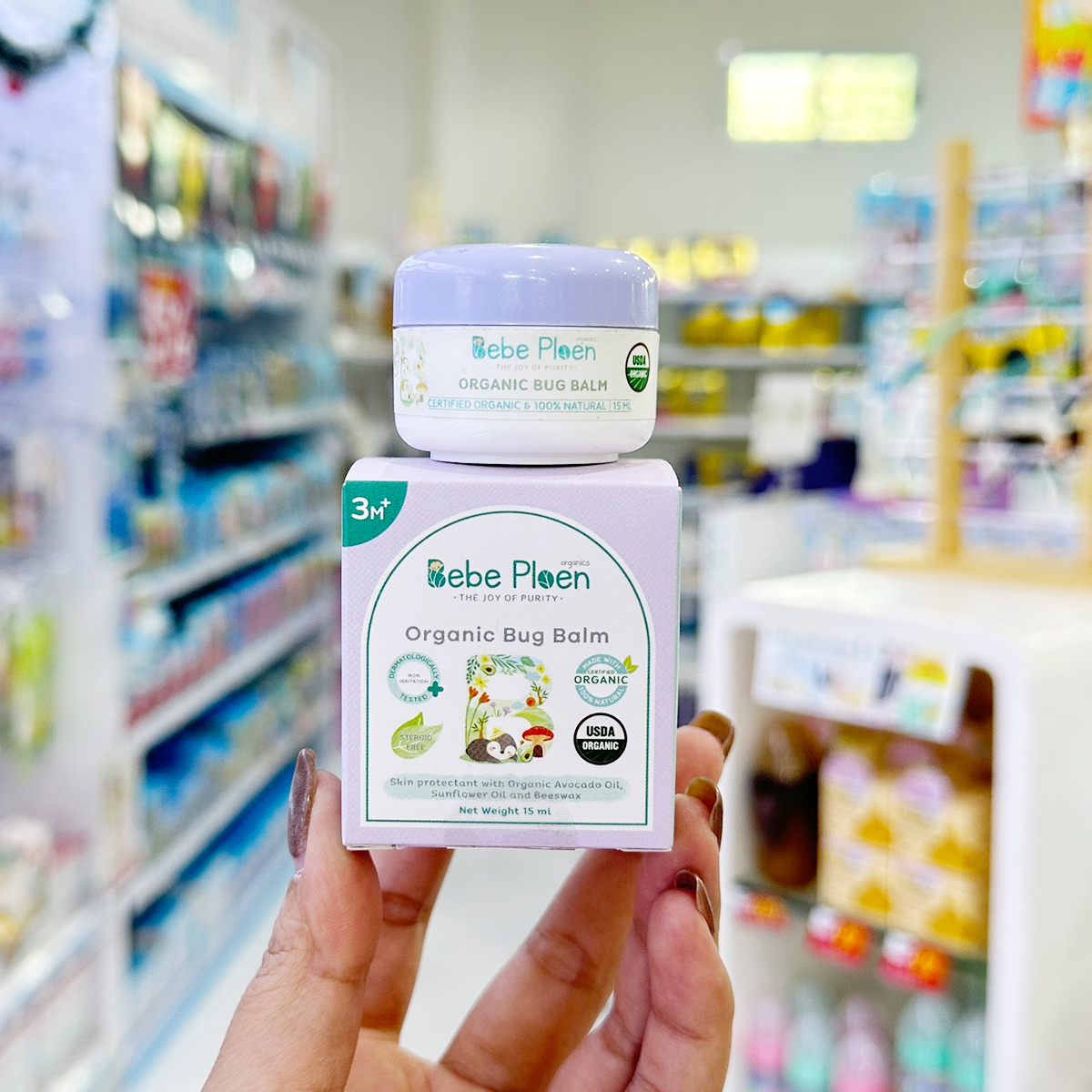 Bebe Ploen Organics Bug Balm บาล์มทาหลังยุงและแมลงกัด สูตรออร์แกนิค