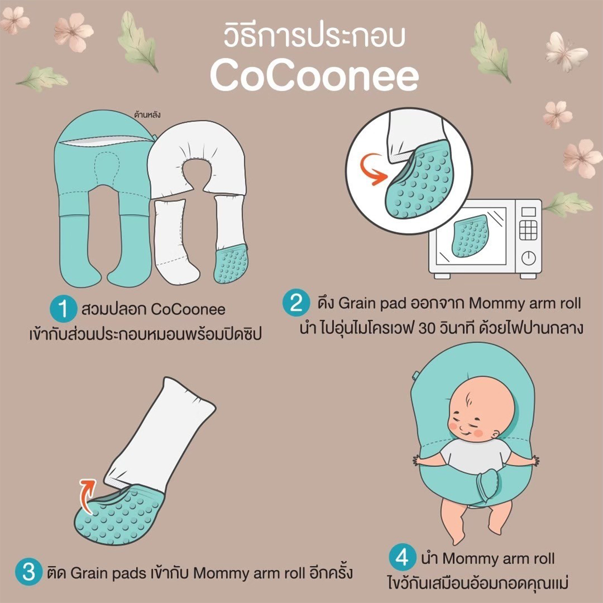 CoCoono CoCoonee หมอนอ้อมกอดกันสะดุ้ง หมอนกันสะดุ้ง สำหรับเด็กเเรกเกิด