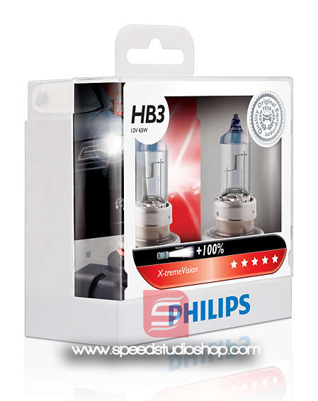 Philips หลอดไฟ HB3 9005 X-TREME VISION PLUS 100% 12V 60/55w