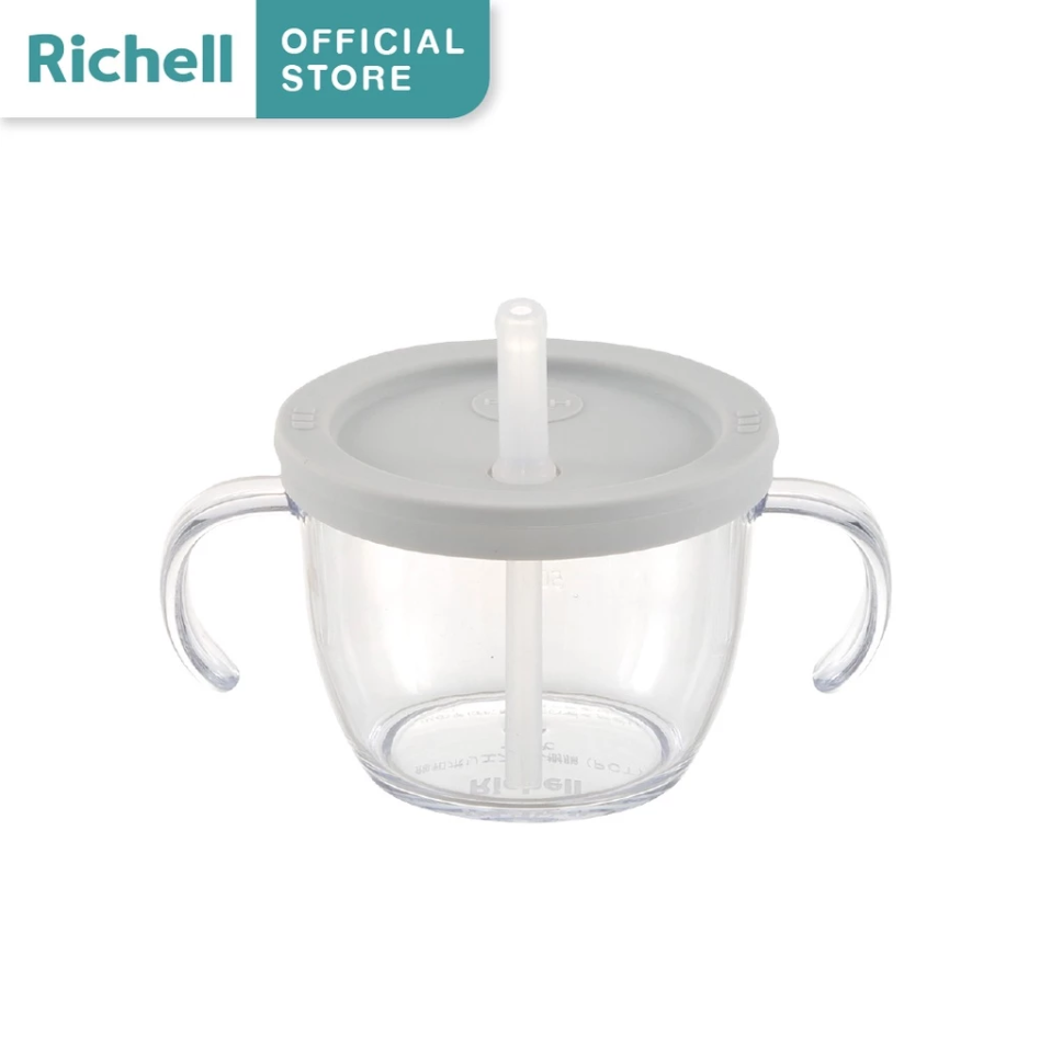 Richell(ริเชล) AXSTARS ถ้วยฝึกดูดรุ่นใหม่ หลอดกันสำลัก มีปุ่มกดช่วยดันน้ำ หลอดดีไซน์ใหม่ 150มล.