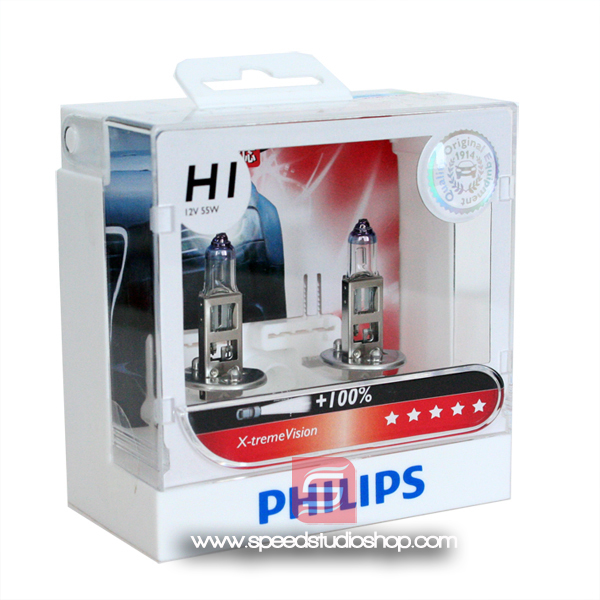 Philips หลอดไฟหน้า H1 X-TREME VISION PLUS 100% 12V 60/55w