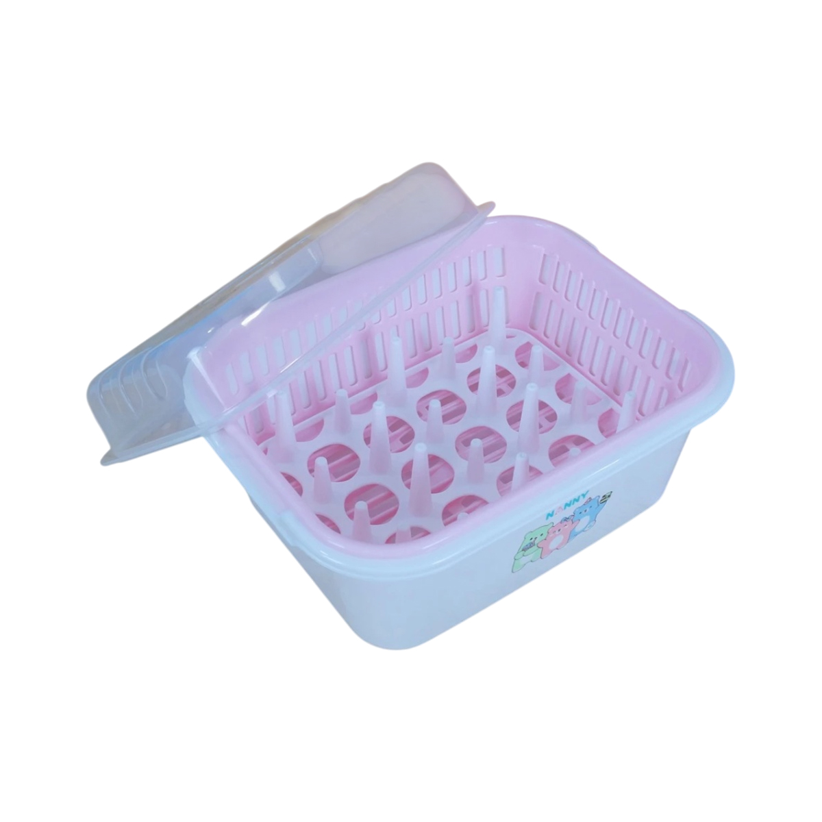 Nanny ตะกร้าคว่ำขวดนม แบบมีฝาปิด Baby Bottle Drying Basket