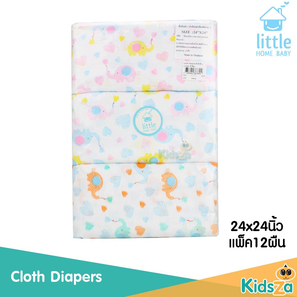 Little Home Baby [12ผืน] [24x24นิ้ว] [คละลาย] ผ้าอ้อมสำลี พิมพ์ลาย เด็กแรกเกิด
