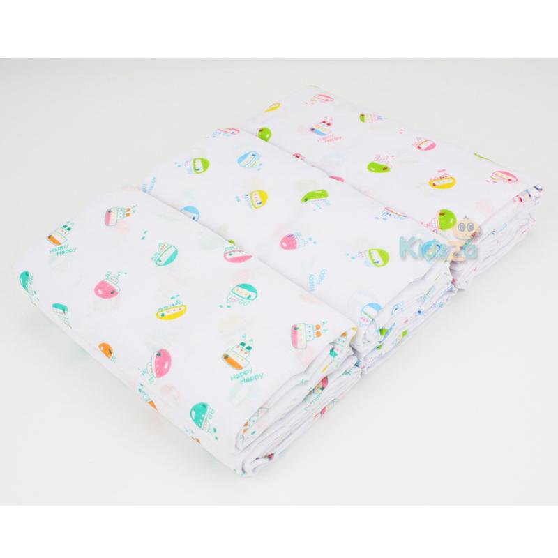 Little Home Baby [12ผืน] [27x27นิ้ว] [คละลาย] ผ้าอ้อมสาลู พิมพ์ลาย สำหรับเด็ก