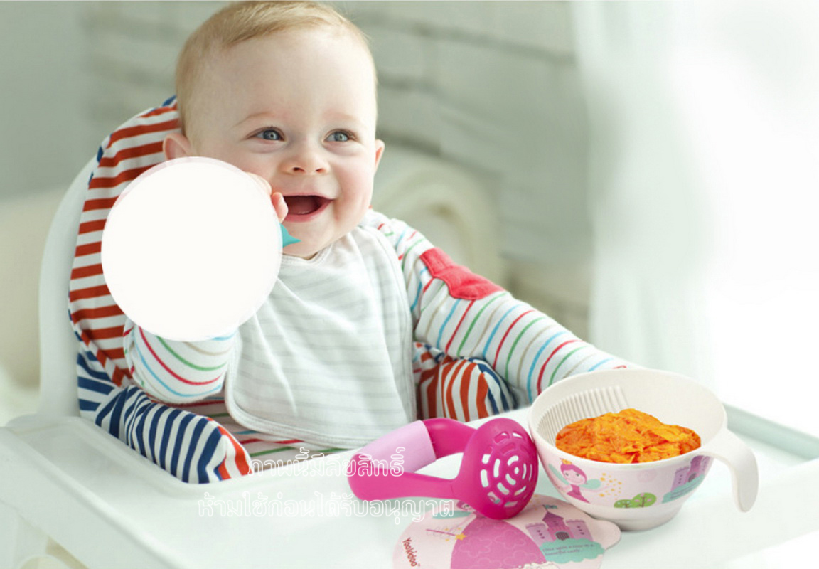 Yookidoo ชุดชามบดอาหารเด็กเยื่อไผ่ ชุดชามบดอาหาร 300มล.