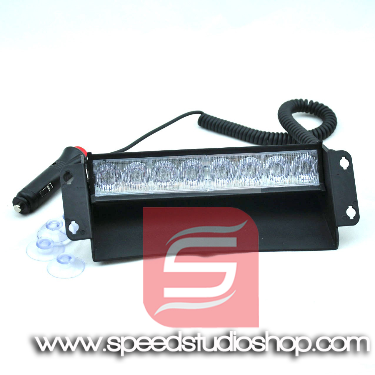 LED ไฟฉุกเฉินขอทาง 8 จุด กระพริบสีน้ำเงิน/แดง (สีดำ)