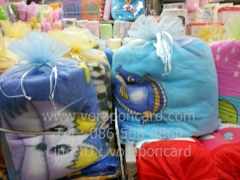 ผ้าห่มสำลี ขนาด 5 ฟุต แพคถุงผ้า