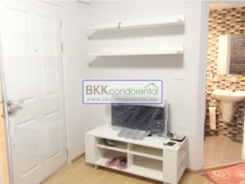 คอนโด ให้เช่า คอนโด ดี คอนโด รัตนาธิเบศร์ ตึก E ชั้น 1 พื้นที่ 30 ตรม. วิวสวน, MRT ไทรม้า, 1 ห้องนอน.