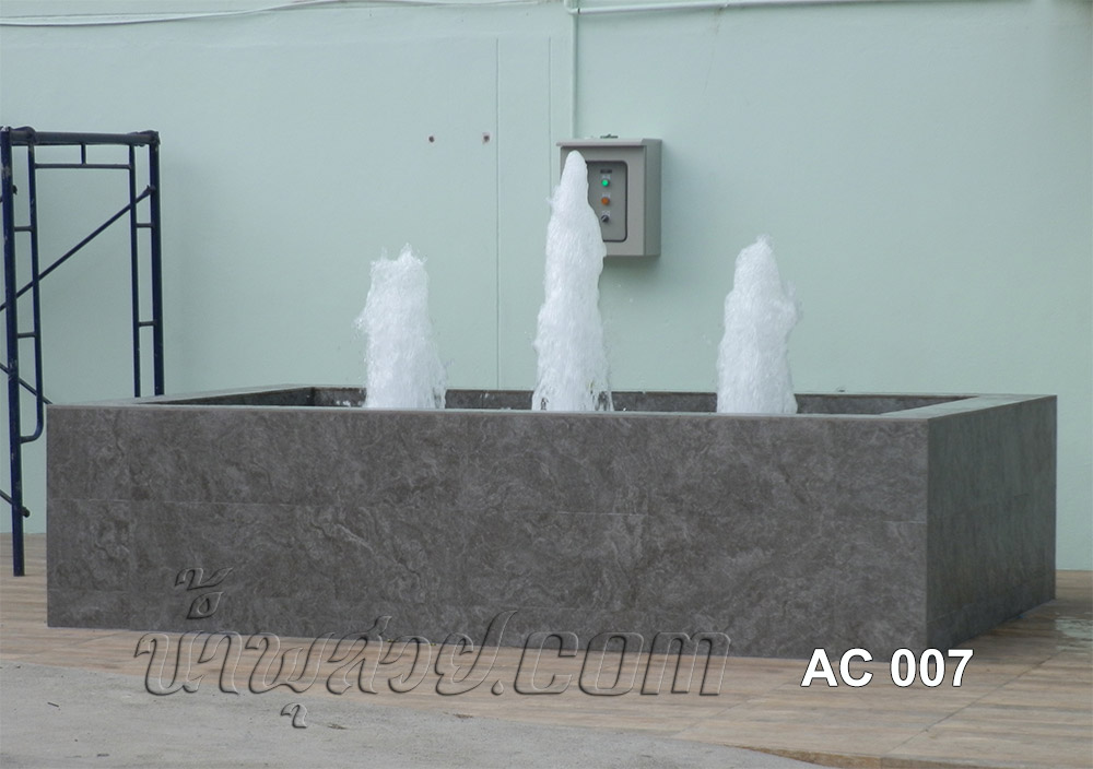 บ่อน้ำพุสี่เหลี่ยม ทรงต้นสน 3 หัว ที่ บ.ซีแอร์คอนเทค จำกัด