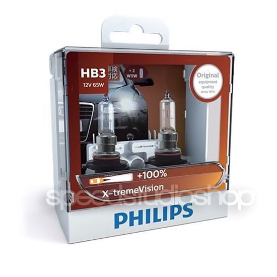 หลอดไฟ รถยนต์ ไฟหน้า ไฟตัดหมอก Philips รุ่น X-TREME VISION + 100% ขั๊ว HB3 9005