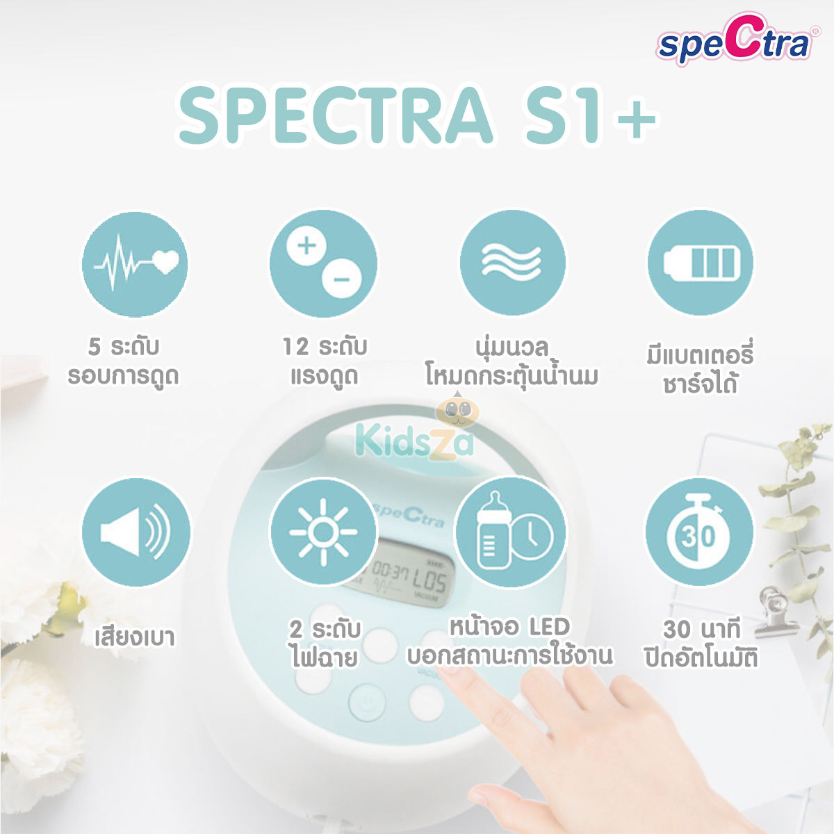 Spectra S1 PLUS New 2024 เครื่องปั๊มนมไฟฟ้า รับประกัน 1 ปี
