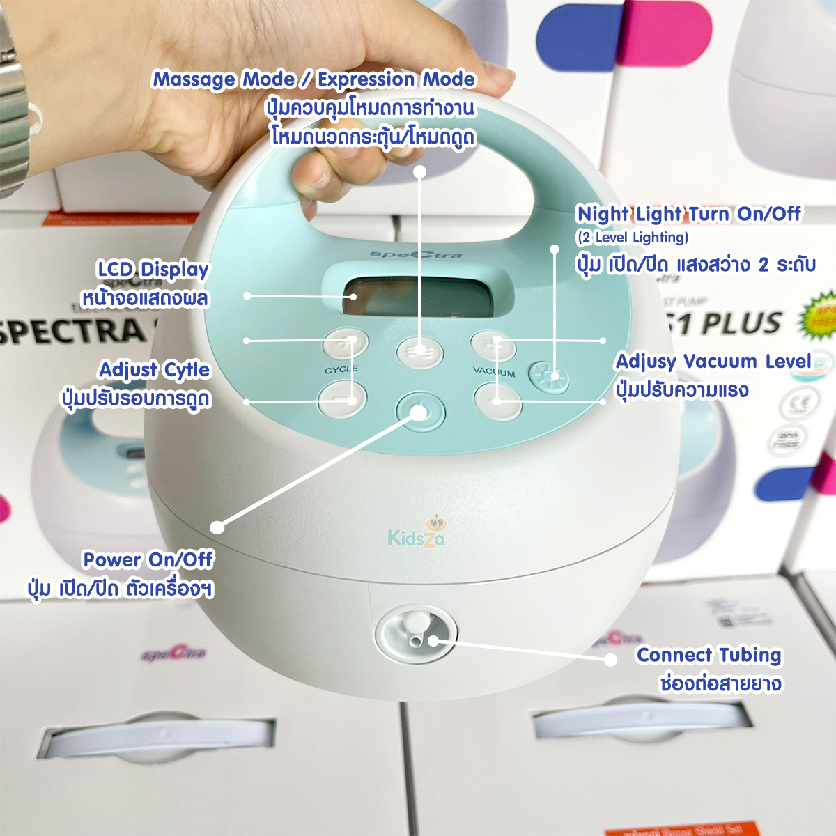 Spectra S1 PLUS New 2024 เครื่องปั๊มนมไฟฟ้า รับประกัน 1 ปี