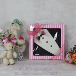 จานรองแก้วยางหยอดแพคกล่องพร้อมโบว์