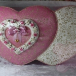 กล่องรับซองหัวใจคู่ชมพู