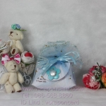 กระเป๋าพวงกุญแจหนังลายดอกไม้คละสีแพคถุงผ้าพร้อมสกรีนชื่อ