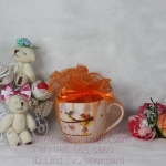 แก้วสกรีนลายนกพร้อมถุงผ้า