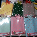 ถุงผ้าแคนวาสหูรูดลายจุดแพคถุงใส