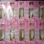 ช้อนส้อมทองแพคกล่องกระดาษสีชมพู