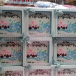 จานรองแก้วยางหยอดแพคกล่องพร้อมโบว์