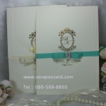 การ์ดเดี่ยวคาดโบว์ติดเพชร