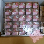 เทียนหัวใจขาวชมพู 4 ดวง กล่องไม้