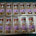 ช้อนส้อมทองปลายหัวใจแดงแพคกล่องทอง