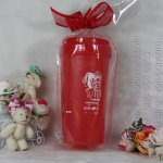 กระบอกน้ำทรงสูงแพคถุงใสพร้อมสกรีนชื่อ