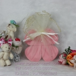 ที่รองแก้วยางหยอดรูปดอกไม้แพคถุงผ้า