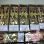 ช้อนส้อมทองแพคกล่องไม้