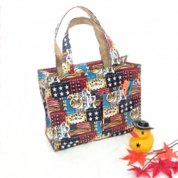 กระเป๋าผ้าเคลือบ PVC กันน้ำ ใส่เอกสาร (A5) ลายธงชาติอเมริกา